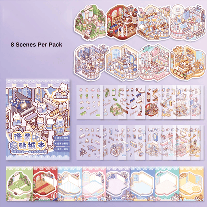Mini Moments™ Cozy Cat Little Town Adventures - 8-in-1 Set - Level 1 Beginner