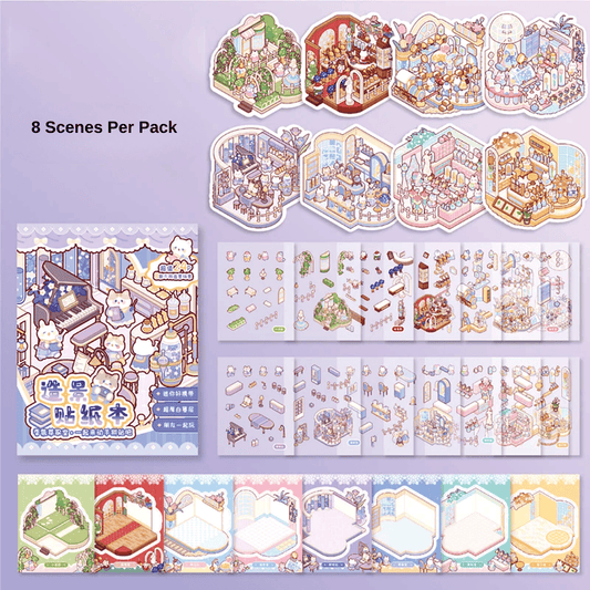 Mini Moments™ Cozy Cat Little Town Adventures - 8-in-1 Set - Level 1 Beginner