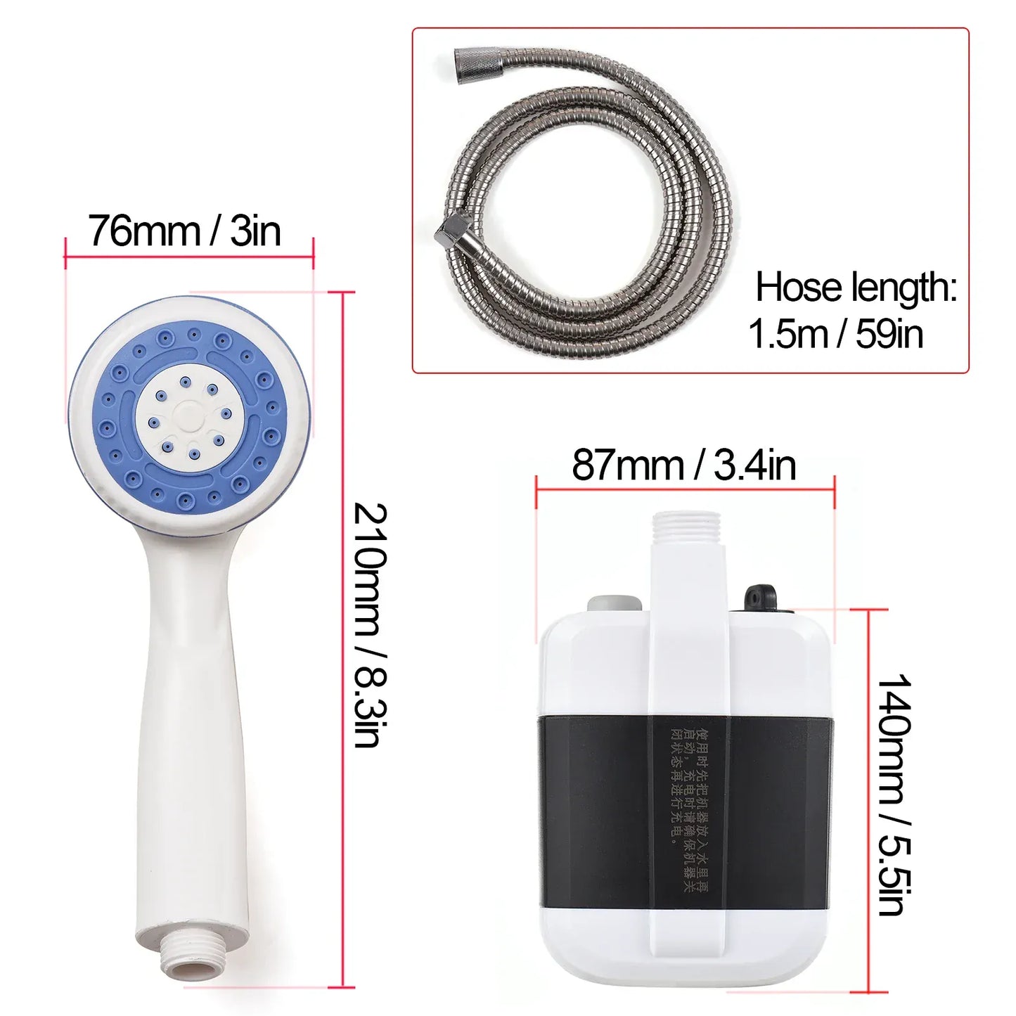 AquaEase: Portable Rechargeable Camping Shower Head