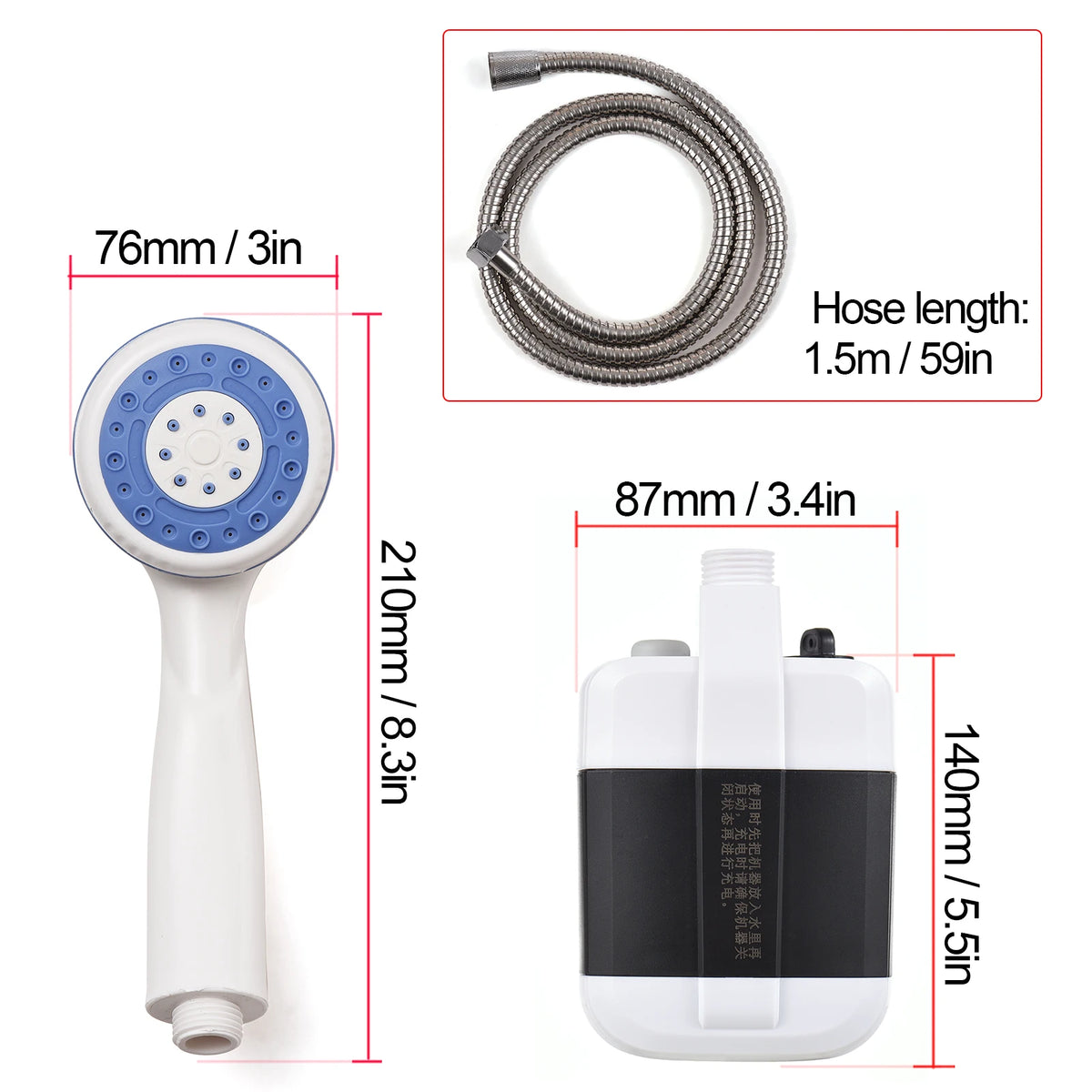 AquaEase: Portable Rechargeable Camping Shower Head