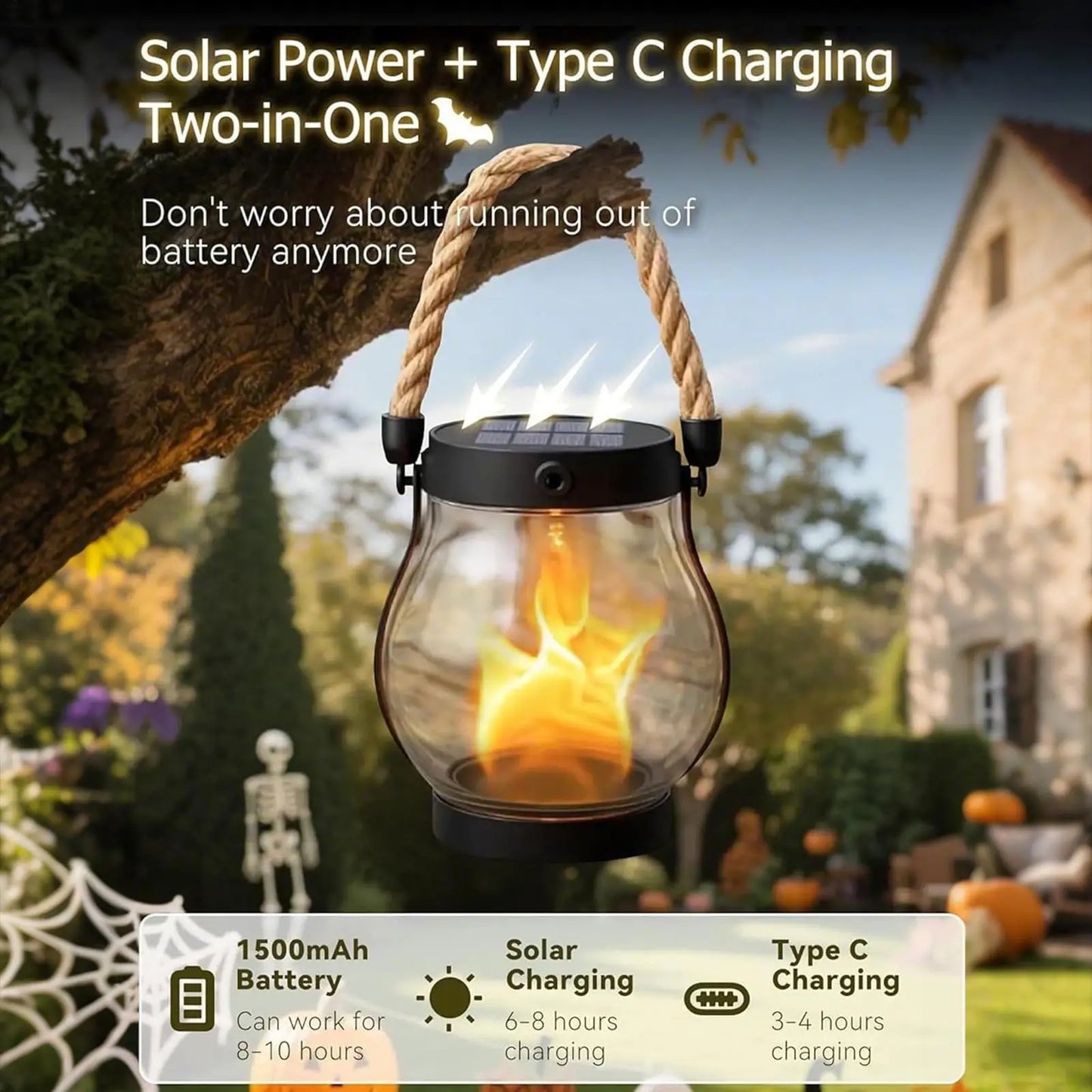 LumaFlame Solar Lantern