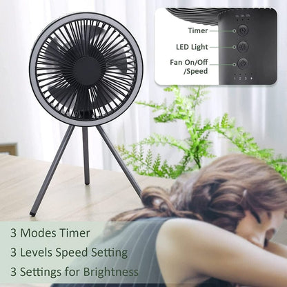 Tripod Camping Fan & Light